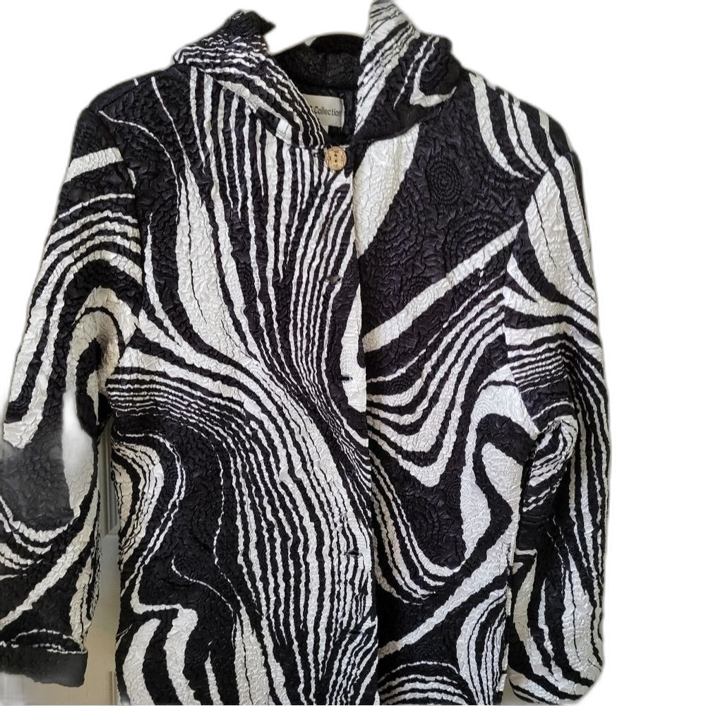 Funky Black and White Jacket with Hood